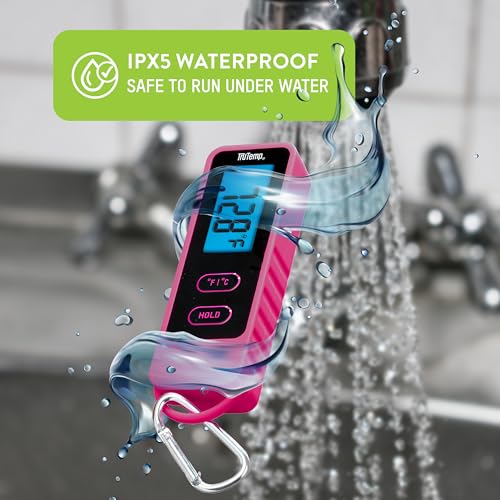 Image of Taylor Tru Temp Digital Meat Thermometer with Folding Probe, Caribiner Clip