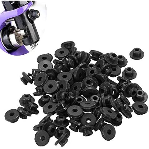 100Pcs Tattoo Grommet Rubber, Disposable Soft Silicone Tattoo Needle Nipples Pad for Tattoo Machine Accessories Parts Cover
