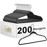 Quality Hangers Paquete de 200 perchas de plástico para ropa, camisas