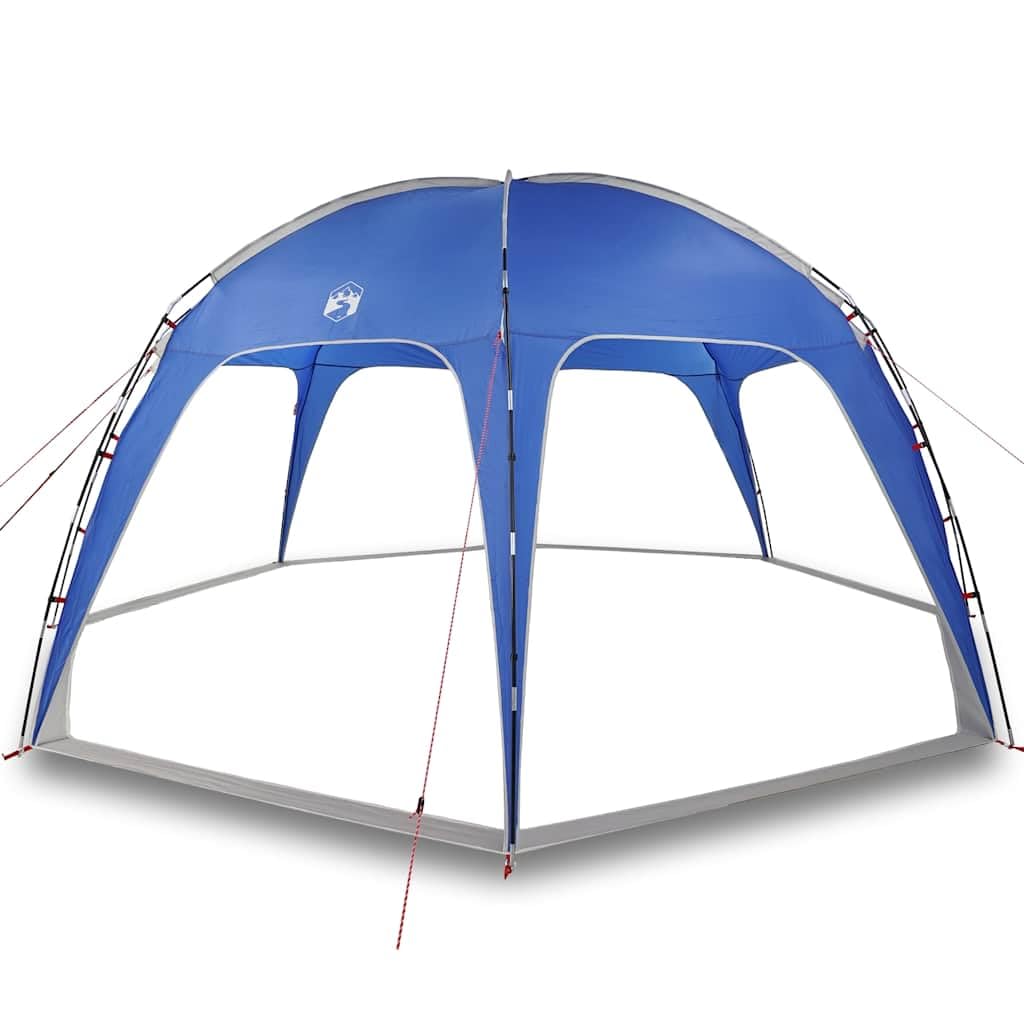 Partyzelt Azurblau Wasserdicht aus Polyester mit PU-Beschichtung 525x525x, Fiberglasgestänge, mit Heringen und Abspannseilen, ideal für Familie Camping, Outdoor Festival