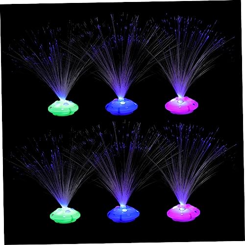 CAXUSD Fiber Optic Decor 6pcs Set Colorful Flashing Night Light for Home Decor Tabletop Lamp Bedside Lamp Random