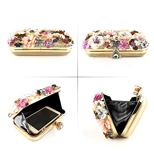 Lanpet Women Clutches Flower Evening Handbag Chain Strap Shoulder Bag4