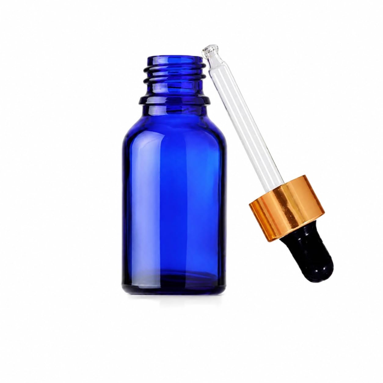 10 ml Blue Coated Glass Dropper Bottle with Golden Cap & Black Rubber Dropper | Pack of 1 | Leak Proof Refillable Essential Oil, Serum, BeardHair Oil & DIY Skincare Container | Reusable Glass Bottle-image-21