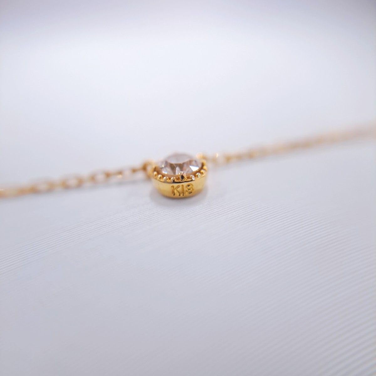 Amazon.co.jp: agete アガット ネックレス 一粒ダイヤ K18 D0.07ct 1P  