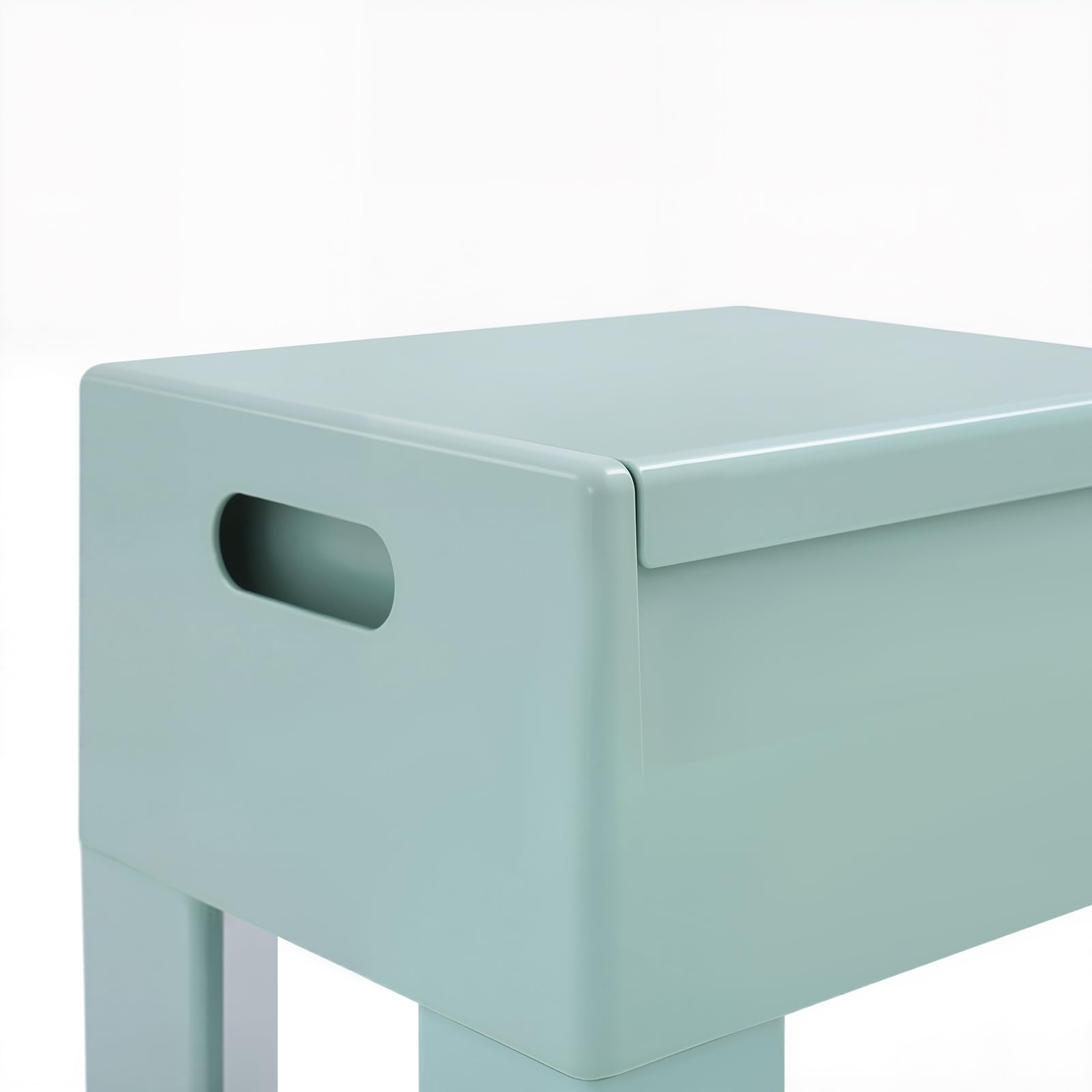 Sgabello basso in plastica con spazio per riporre le scarpe, per corridoio, soggiorno, bagno, moderno, 40 x 37 x 31 cm, fino a 100 kg (blu marino)