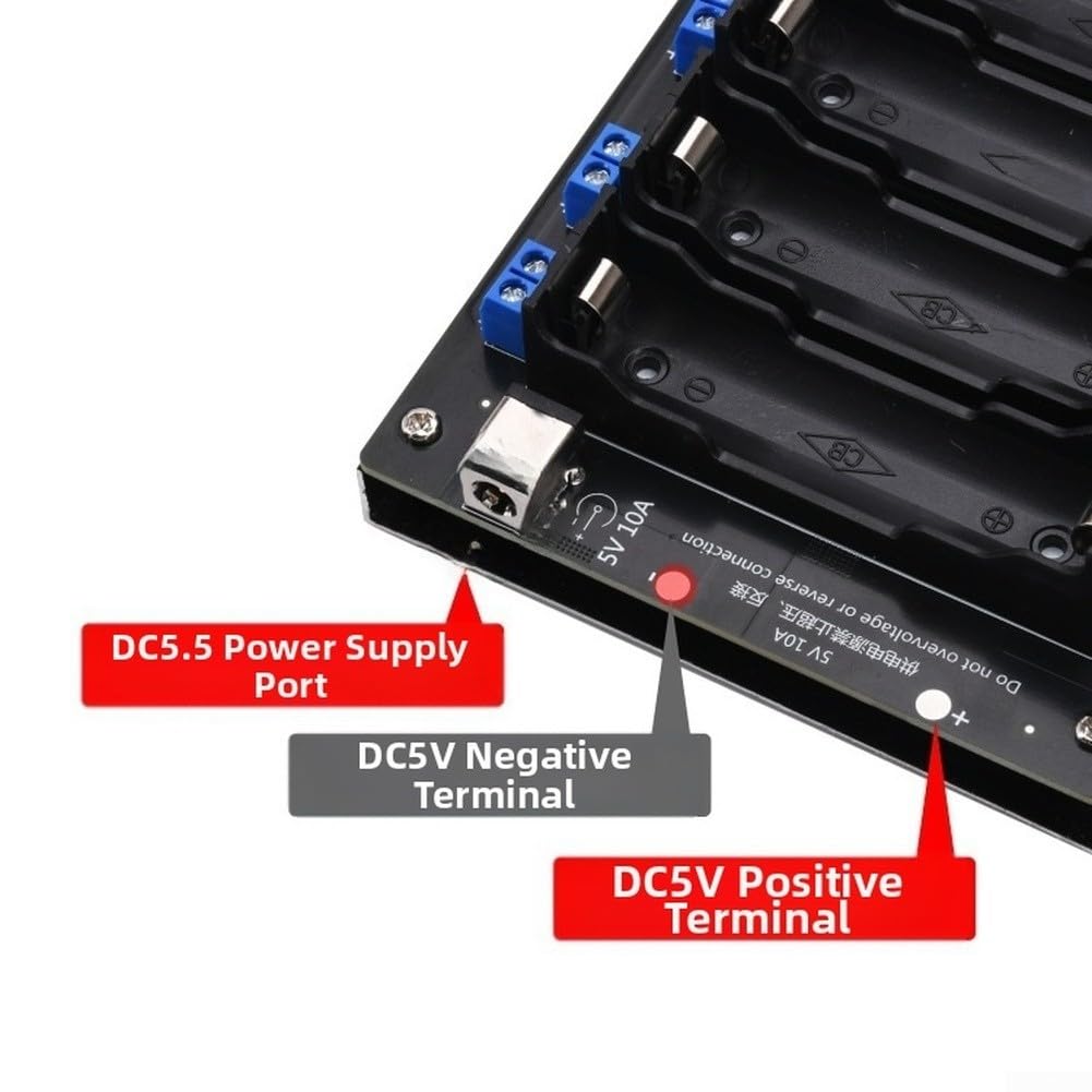 Testeur de capacité de batterie 8 canaux avec analyseur de résistance interne et écran de 6,1 cm, prend en charge les modes d'activation de décharge de charge avec paramètres de fonctionnement