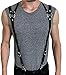 Mens Black Leather Armors Suspenders Shoulder Strap Body Chest Harness Chain Belt Adjustable Gay Punk Clubwear Costume