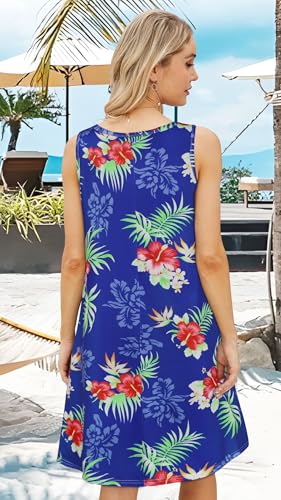 Image of elescat Women's Summer Dresses Casual Sleeveless Loose Sundress with Pocket