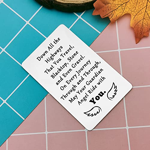 Heigebi New Driver Gift Card Engraved Wallet Card Insert for Boyfriend Husband Friends Ride Safe Gift Safe Travel Gift New Driver Gift Biker Trucker Husband Gift Card for Biker Bicycle Race Souvenir3