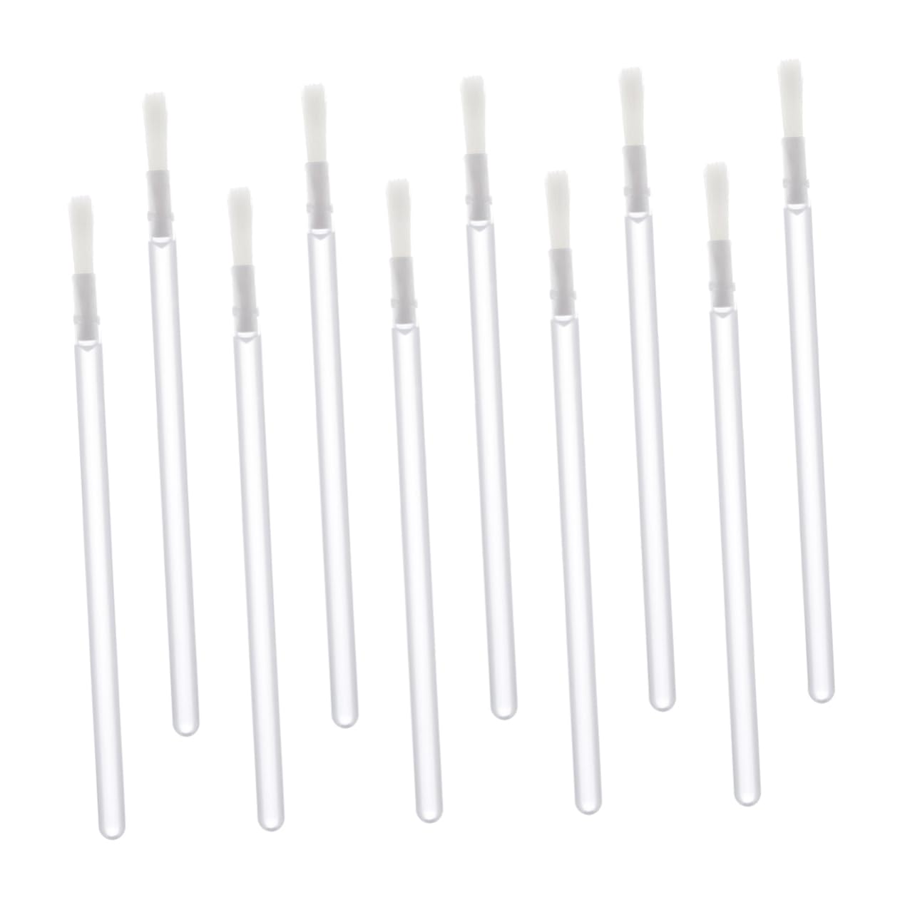 FOMIYES Set of 50 Disposable Lip Liner Brushes White Plastic Handle Dense Nylon Bristles for Professionals Makeup Lovers