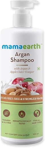 Mamaearth Argan & Apple Cider Vinegar Shampoo For Dry & Frizzy Hair, with Argan & Apple Cider Vinegar for Frizz-Free & Stronger Hair 250 ml