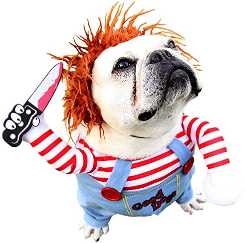 Mikayoo Polyester Pet Deadly Doll Dog & Cat Cosplay Costume for Small & Medium Pets - Adjustable Halloween & Christmas Dog Costume, multicolor, 1 Count