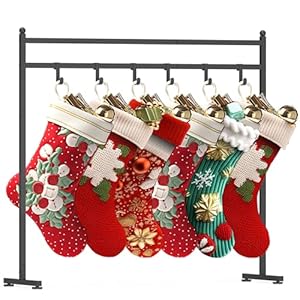 Freestanding Christmas Stocking Holder Stand with 8 Hook, Heavy Duty Metal Christmas Stocking Stand for Floor, Holiday Decor Hanger Display for Home, Display Window, Living Room Freestanding Christmas Stocking Holder Stand with 8 Hook Heavy Duty Metal Christmas Stocking Stand for Floor Holiday Decor Hanger Display for Home Display Window Living Room