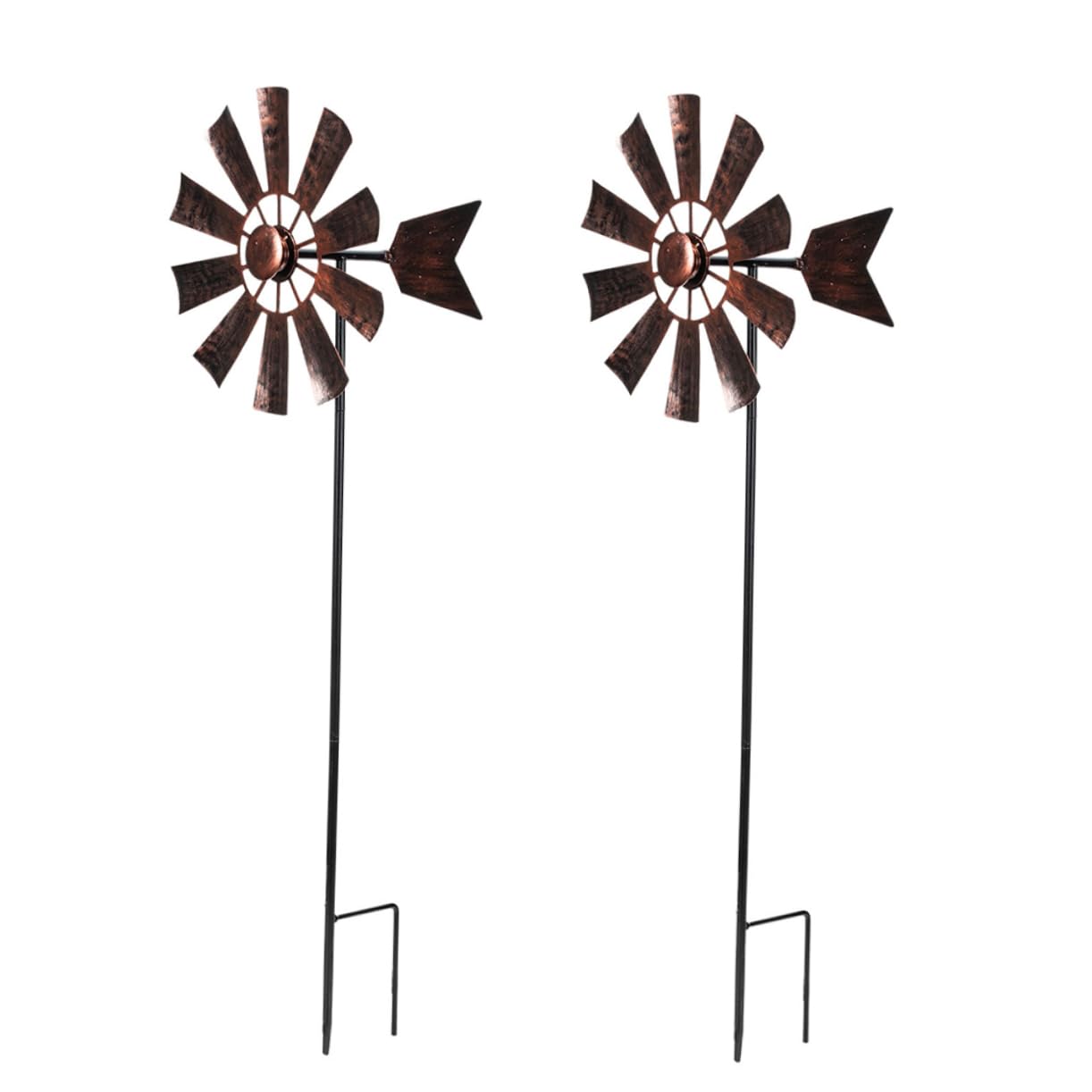 Molinillo de Viento Metálico para Jardín Exterior, 2 Piezas