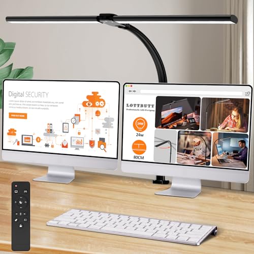 LOTTBUTY Doppelkopf Schreibtischlampe LED dimmbar