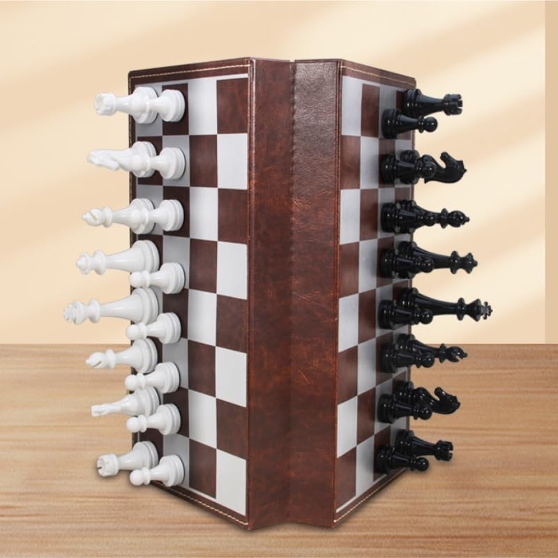 Juegos de Mesa de Lujo con magnetismo de ajedrez y Damas 2 en 1 Ajedrez