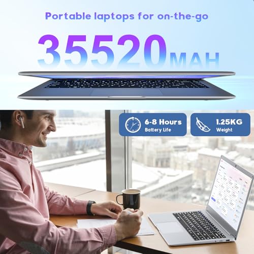 jumper Laptop, 4GB RAM 320GB Storage, Offfice 365 One Year, Laptop Computer with Celeron N4100 CPU, FHD 1080P Display, 2.4G+5G WiFi, BT4.0, 35.52WH Battery, 2 Speakers, Protable Laptops 14 Inch.