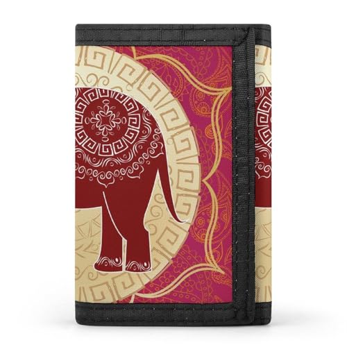 Tri-Fold Wallet, Polyester Coin Purse with Key Chain ID Card Holder for Unisex