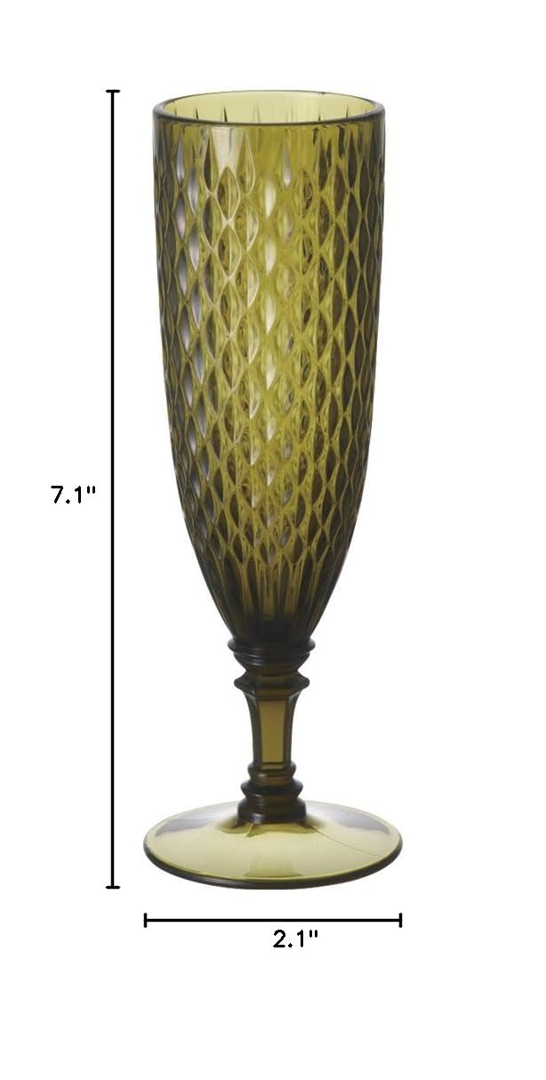 Kinto Rosette Champagne Glass - Green -8