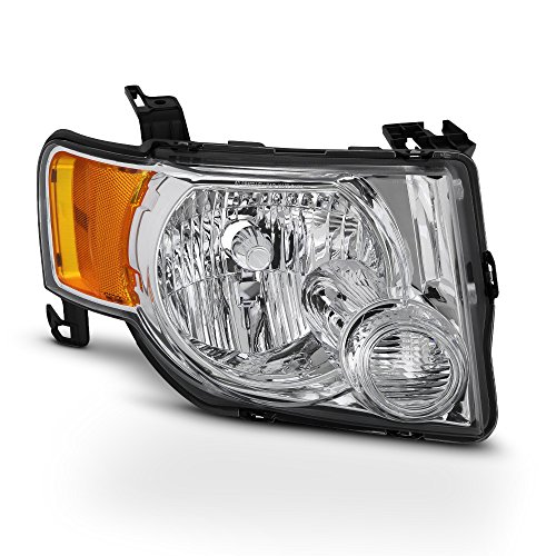 AKKON - For 2008-2012 Ford Escape 4-Door SUV Passenger Side Only Headlight Assembly Chrome Housing Clear Lens