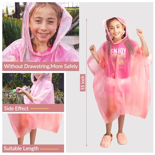 Pacote Familiar Ponchos de Chuva Descartáveis – Impermeáveis, Reutilizáveis e Compactos para Viagens