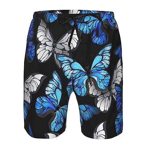 Kkaingg Dark Blue Butterflies Men's Swim Trunks Board Swim Shorts Swimsuit Swimwear Bathing Suit Funny Men's Beach Shorts4