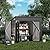 COMHOMA Shed Outdoor Storage Shed Metal,Lockable Doors Tool Sheds with Sloping Roof,Steel Garden Shed with Air Vent for Backyard,Patio,Lawn,Poolside(Grey,8'*4')
