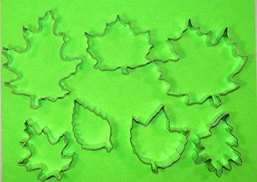 7 Piece Autumn Leaf Cookie Cutter Set - Maple Elm Oak Aspen