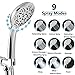 Handheld Shower Head with 9 Spray Modes, Powerful Detachable Adjustable Showerhead Set, Luxury Modern Chrome Look, Tool-Less 1-Min Installation