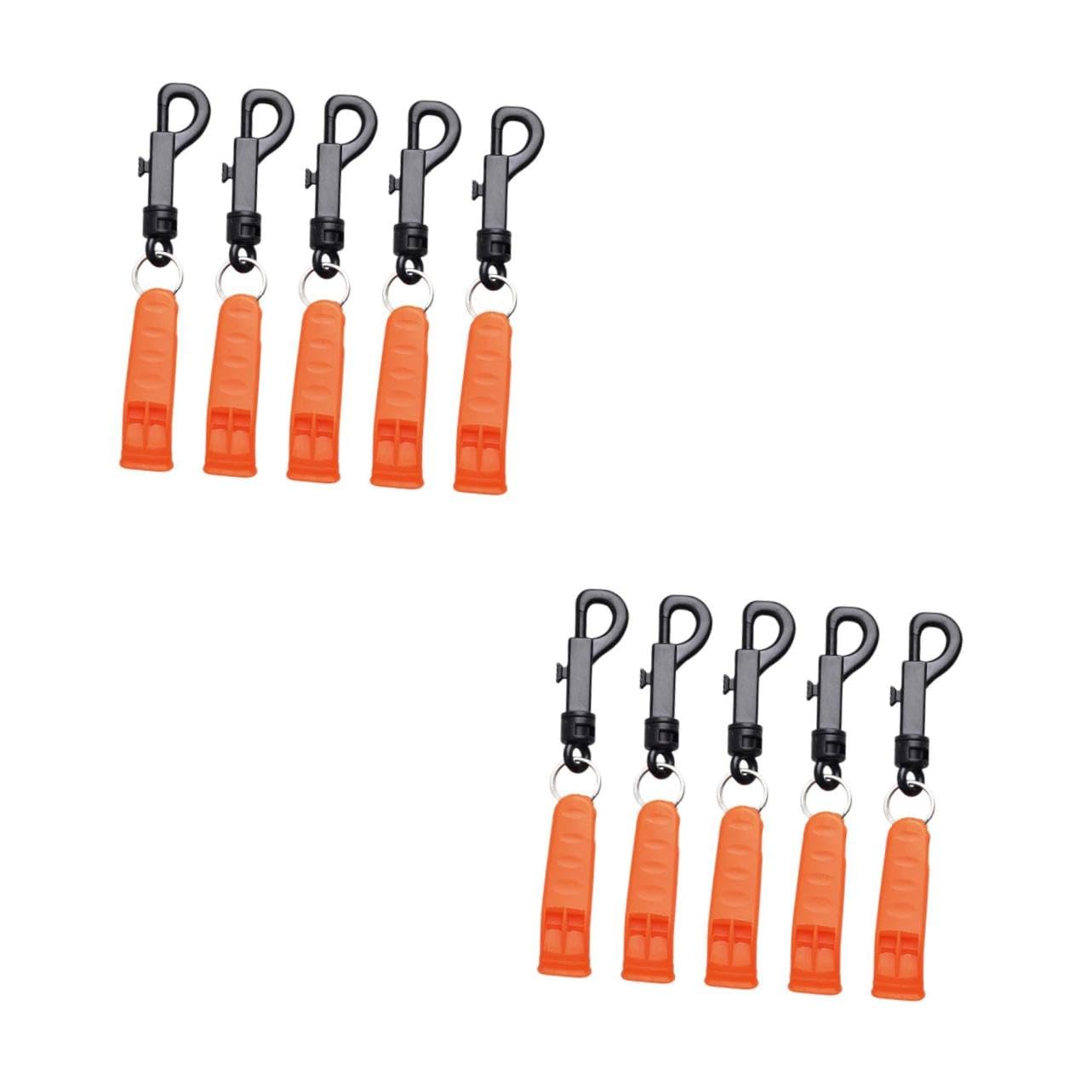 BESTonZON Fischietto D'emergenza Campeggio Emergenza Fischio Partite Palestra Whistle Rescue Camping Fischio di Sopravvivenza All'aperto Fischietto con Gancio Plastica Orange
