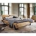 Produktbild Lomadox Doppelbett Ehebett Bett Echtholz Massivholz, 140x200 cm, Fichte massiv, Holzkopfteil, Schwarze Metallkufen mit Massivholzeinsatz, B/H/T ca. 158/88/228 cm
