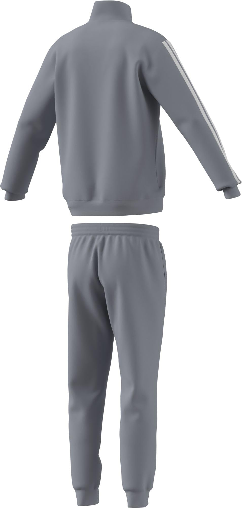 adidas Men's SPORTSWEAR BASIC 3 STRIPES FLEECE TRACKSUIT, halo silver, XXL