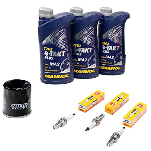 Wartungspaket Öl 3L + Ölfilter + Zündkerzen für Yamaha XSR 900 XSR900 RN431 RN43P Bj 2016-2021