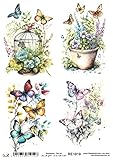 1 Blatt DIN A4 Reispapier in der Stärke von 25-30g/m². Das Reispapier kann mit Decoupage- oder Serviettenkleber verarbeitet werden. Super Papier mit tollen Motiven zum Basteln in der Decoupage- / Servietten-Technik, geeignet sowohl für erfahrene Bastler, als auch für Anfänger.