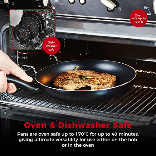 Image of Tower Cerasure Fry Pan with 3X Non-Stick Ceramic Coating for Low Oil Cooking, Quick & Even Heating, Gas & Induction Compatible, Aluminium Cookware, 1.5-Year Warranty (20 cm)