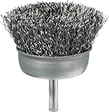 PFERD 763858 Economy Power Universal Line PS-Forte Stem-Mounted Cup Brush, Round Shank, Carbon Steel Bristles, 2' Diameter, 0.014' Wire Size, 13000 Maximum RPM (Pack of 5)