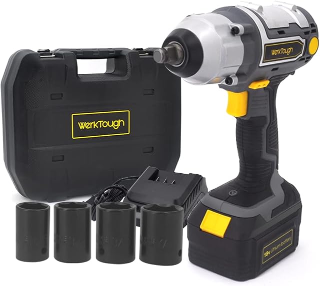 werktough 18/20V IW03 Cordless Impact Wrench Lion Battery 1/2 Electric Impact Wrench Battery Charger Included 