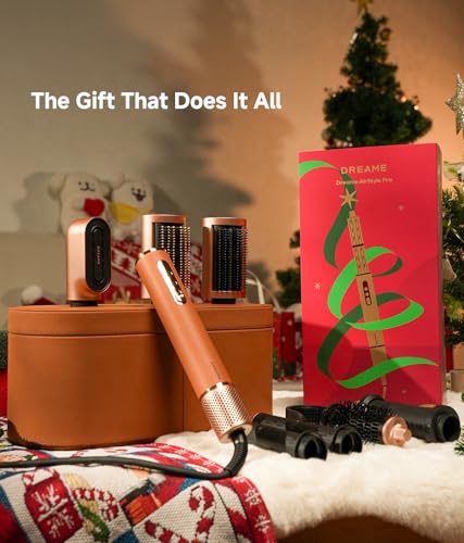 Image of DREAME AirStyle Pro 7-in-1 Hair Styler & High Speed Dryer | Snap-on Attachments for Curling, Smoothing, Volumizing | Fast Drying, Frizz Control, Cool Shot | Luxury Leather Package, 120V Voltage