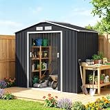 Outsunny Caseta de Jardín Exterior 2,42m² 213x130x185 cm Gris Oscuro