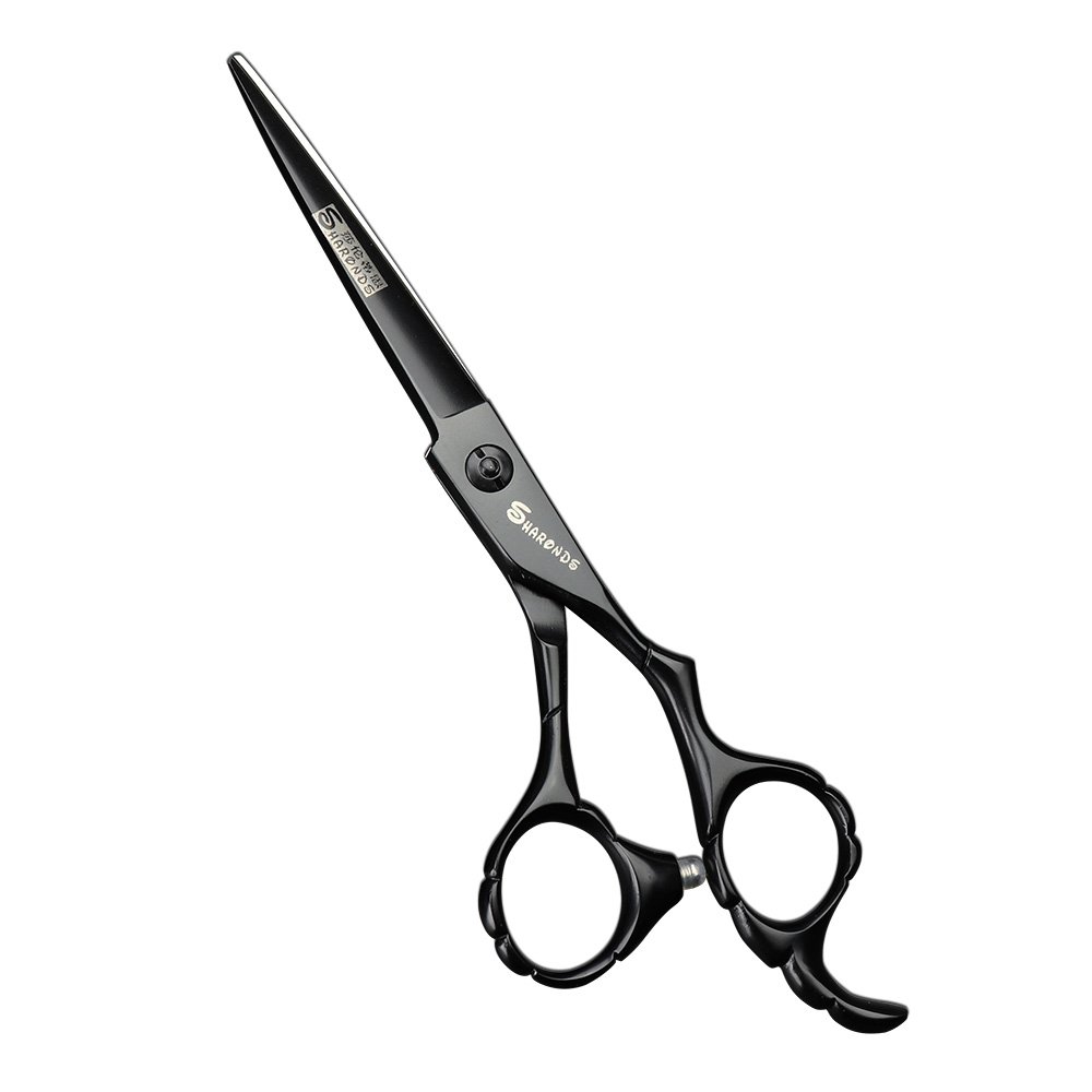 Ciseaux de coiffure noir 5,5 pouces pour couper les cheveux épais sans bloquer les lames