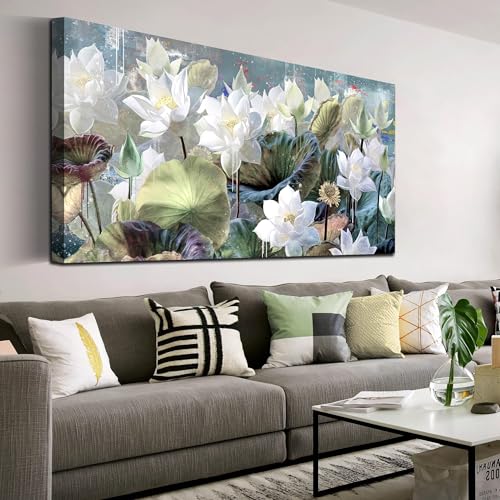 Tableau mural fleur de lotus pour salon zen et relaxant