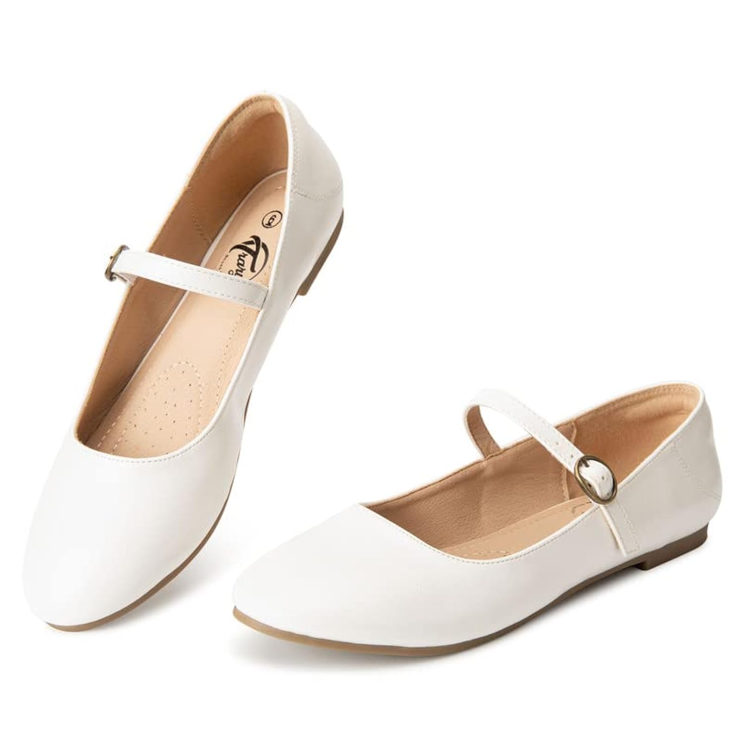 Trary Mary Jane Ballet Flats Black Flats for Women Ankle Strap Dressy Comfortable Flats