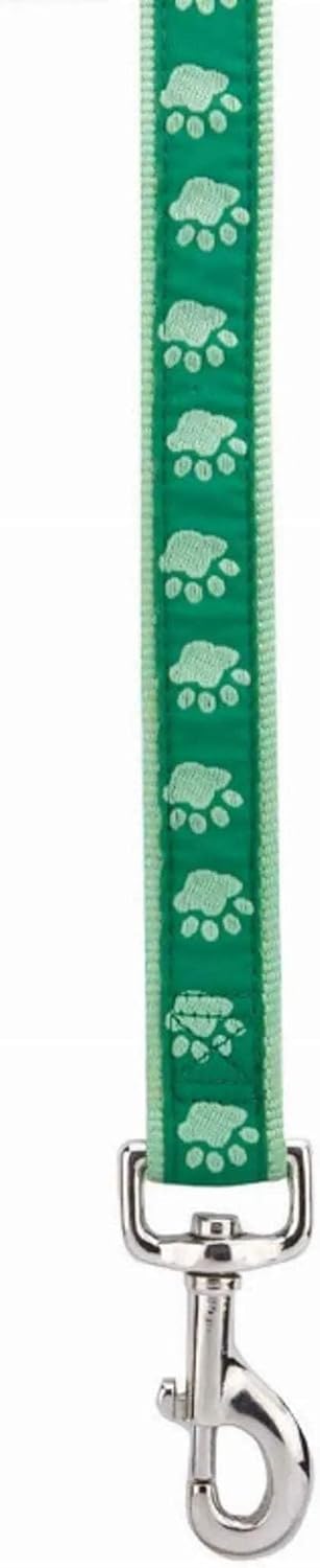 Casual Canine TwoTone Pawprint Dog Lead, 6-Foot x 1-Inch, Black