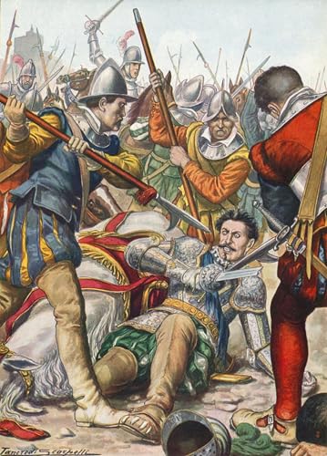 Póster de lienzo decorativo de pintura famosa, cuadro histórico de la Batalla de Rávena 60x90cm
