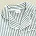 Kuriozud Baby Girl Boy Romper Pajamas Fall Winter Long Sleeve Button Down Pjs Newborn Infant Lapel Sleepwear Nightwear Clothes (Striped Green, 3-6 Months)