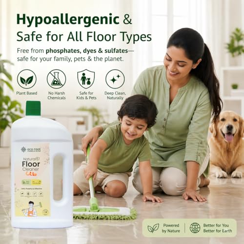 Image of Natural Floor Cleaner Liquid | Herbal Enzyme-Based for Home, Kitchen, Bathroom & Pet Areas | Plant-Based, Biodegradable, Baby & Pet Safe | Multi-Surface Daily Mopping | 1L Pack