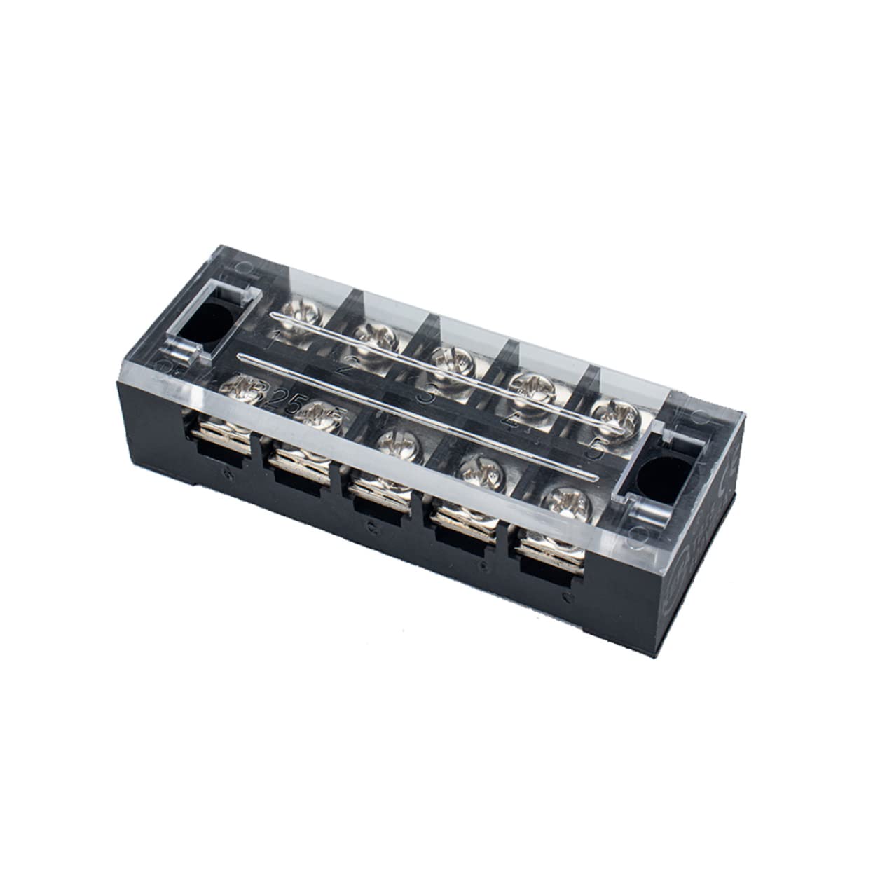 SOLUSTRE 10 Sätze Klemmenleisten Klemmenpfostenverbinder Barriereverdrahtung Klemmenblockschraube Stromverteilungsklemmenleiste Schwarzer Kunststoff Pbt
