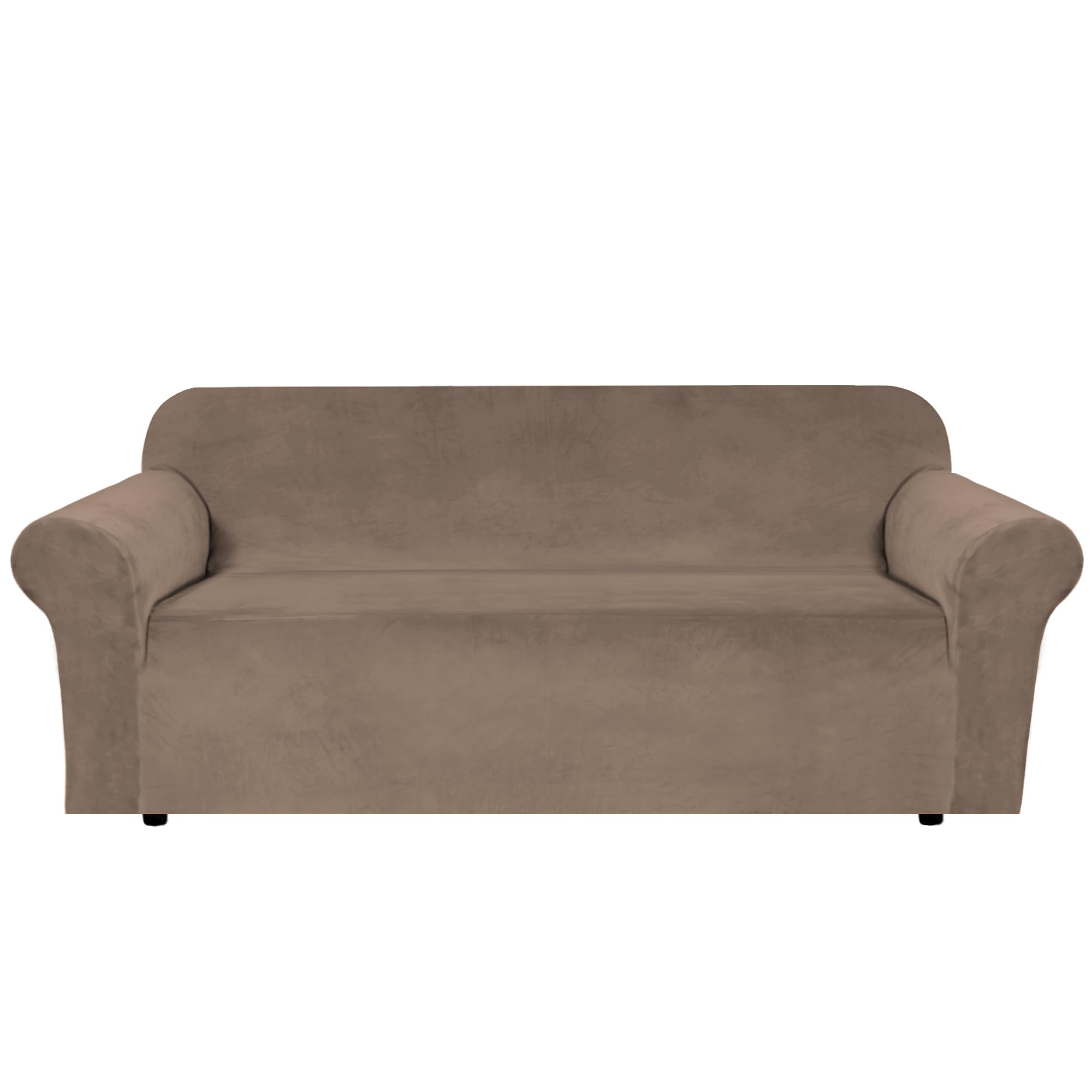 Photo 1 of H.VERSAILTEX Velvet Plush Sofa Slipcover (Large, Coco Mocha)