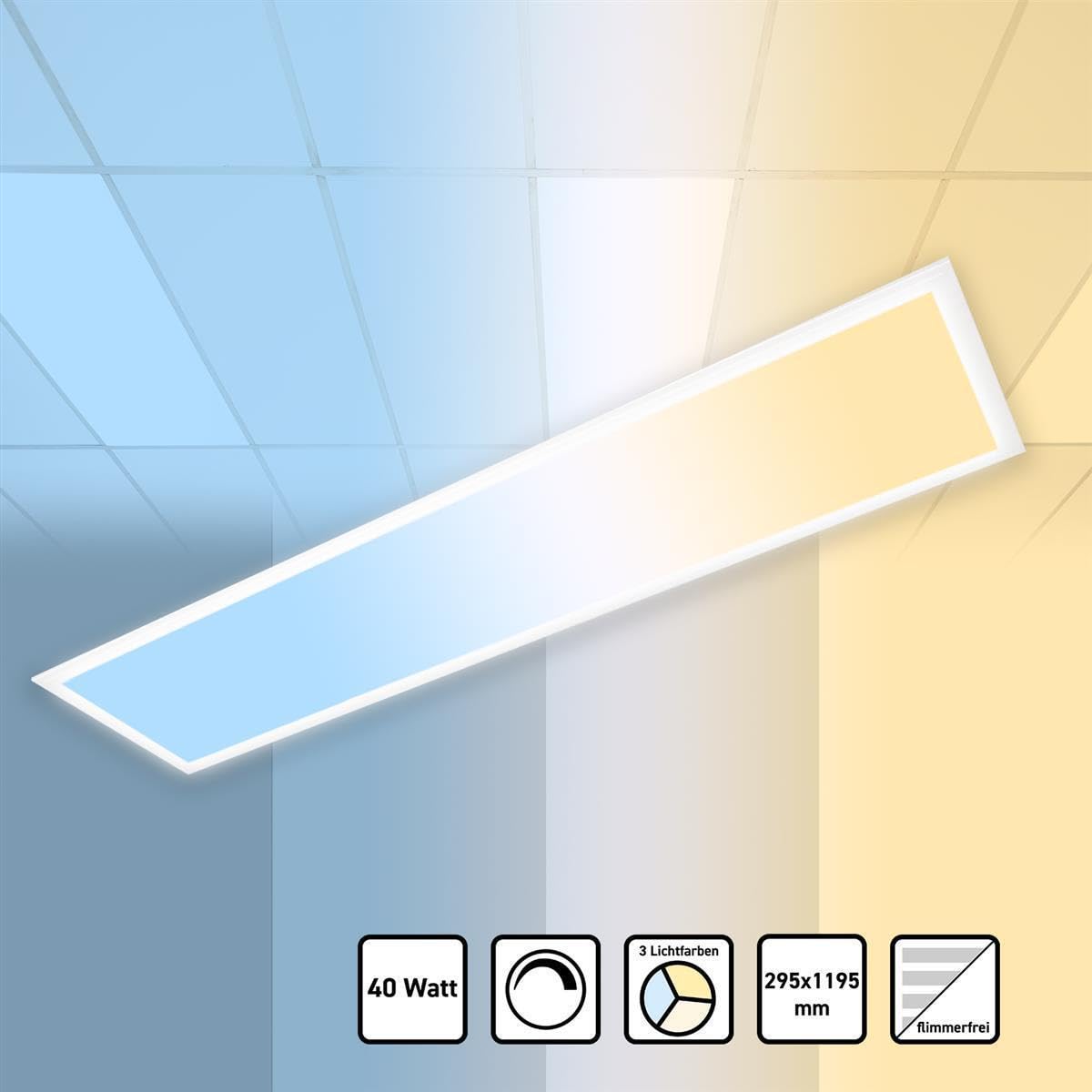 LED Panel 120x30 cm 3000K-4000K-6000K 3CCT dimmbar Triac