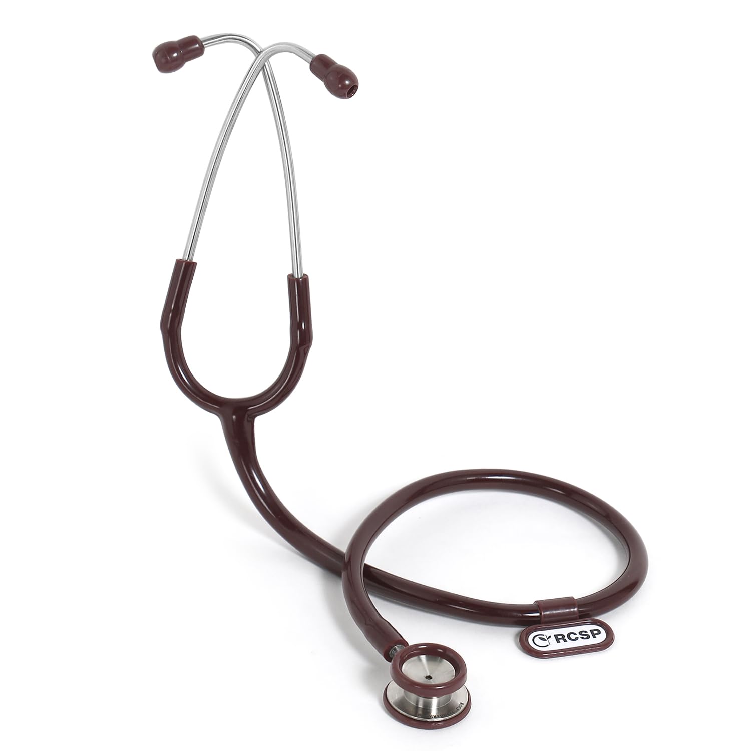 RCSP Stethoscope Pediatric for Doctors and Medical Student Nurses SS Pediatric, Lightweight Stainless Steel Chest Piece with Flexible Jointless Tube & Soft Sealing Ear Knobs (Chocolate) 3